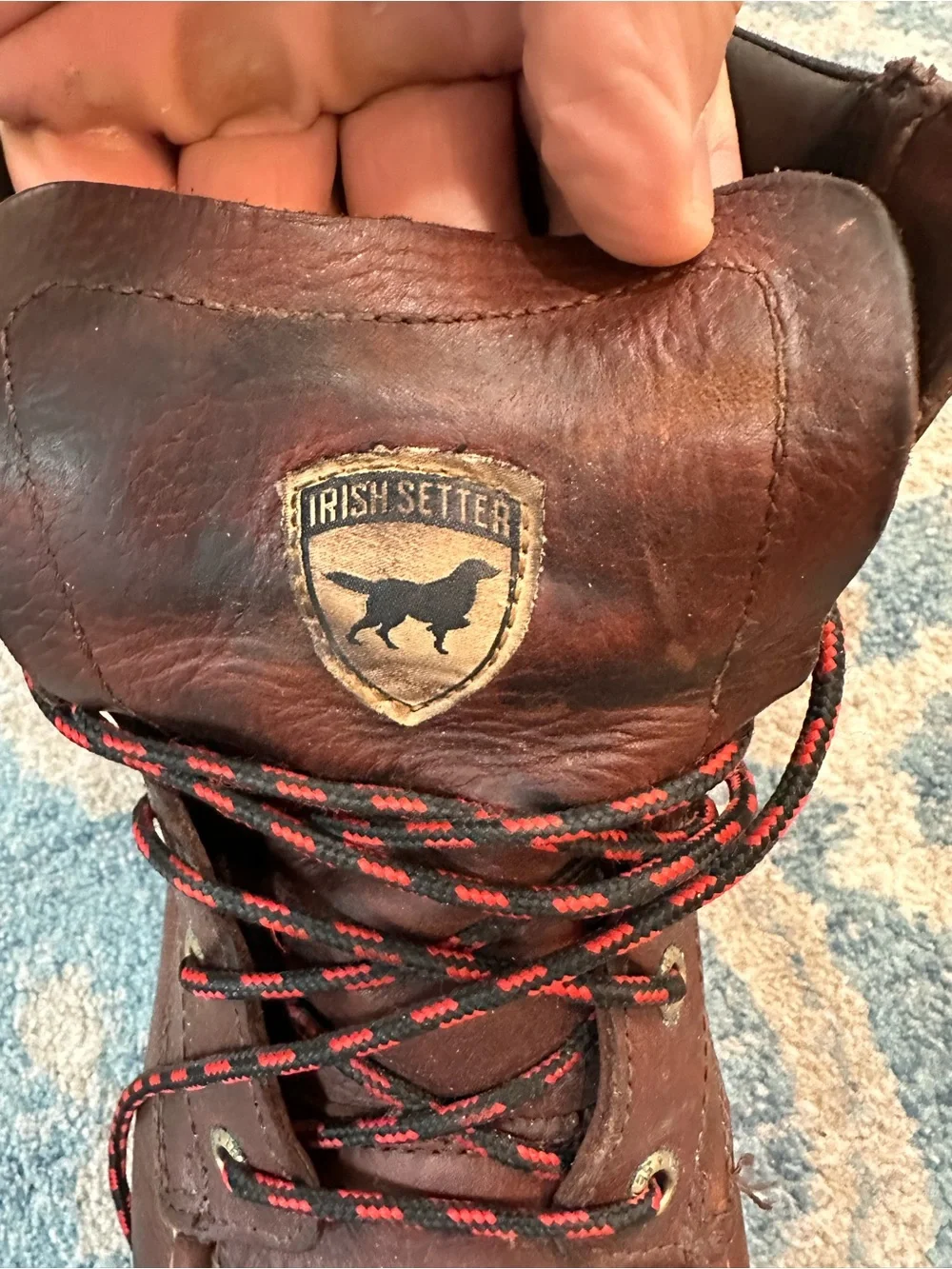 Irish Setter Brown Leather Moc Toe Work Boots with Tan Outsole